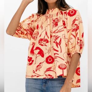 NWT XL Oliphant Smocked Neck Top